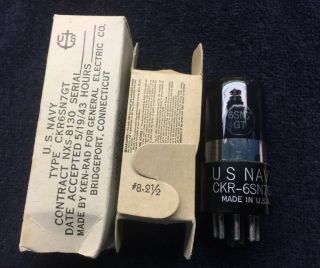 1 Nos Nib Ken - Rad Jan Ckr 6sn7gt Rare Black Glass Us Navy Audio Tube Usa 1943