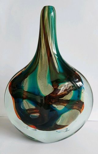 Vintage Mdina Lollipop / Fish Glass Vase Designed Michael Harris