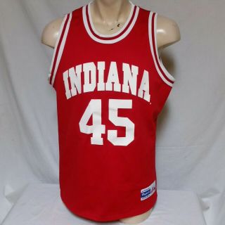 Vtg 90s Indiana Hoosiers Ray Tolbert Majestic Ncaa Basketball Throwback Large