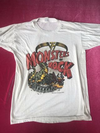Van Halen,  Monsters Of Rock,  Vintage 1988 Size Large Tour T - Shirt