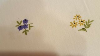Vintage tablecloth,  heavy cotton,  multi - color floral clusters, 3