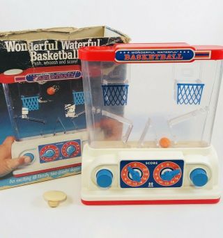 Vintage 1977 Tomy Wonderful Waterful Basketball Water Game W/ Box