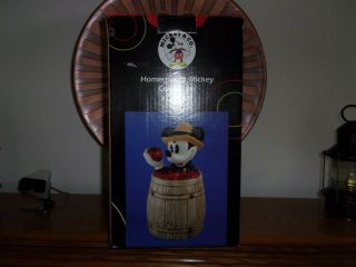 Rare Vintage Disney Homegrown Mickey Mouse Barrel Cookie Jar Treasure Craft Box