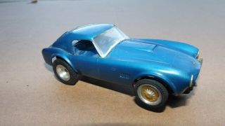 Vintage Revell 1/32 Ac Cobra Slot Car Blue Adjustable Chassis X