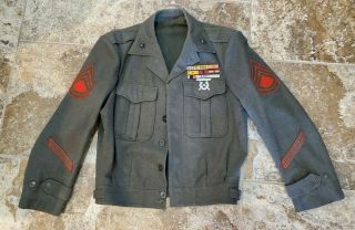 Vintage Short Style Wwii Usmc Us Marine Corps Wool Ike Vandergrift Dress Jacket.