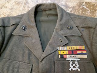 Vintage short style WWII USMC US MARINE CORPS WOOL IKE VANDERGRIFT Dress Jacket. 2