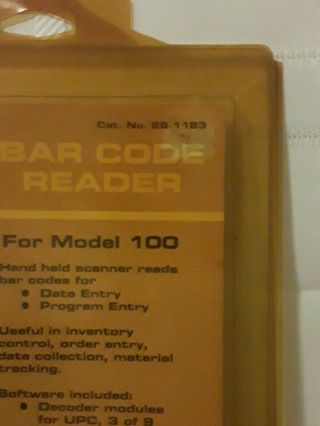 Vintage TRS - 80 model 100 bar code reader with all. 6