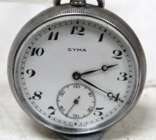 Vintage CYMA Stainless Steel Mechanical Pocket Watch Spares/Repairs - BC1 2