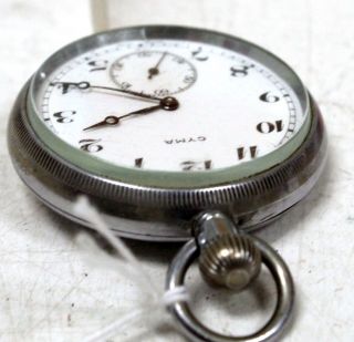 Vintage CYMA Stainless Steel Mechanical Pocket Watch Spares/Repairs - BC1 4