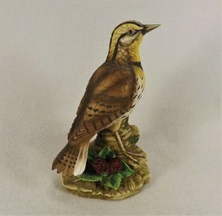 Vintage Lefton Lark Bird Figure On Pedestal Kw 7457 Large 6 1/2 " Tall Marked