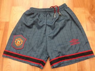 Manchester United Man Utd Vintage 1995 - 1996 95 - 96 Umbro Away 26 " Small Shorts