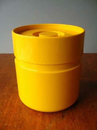 Vintage Mod 1970’s Heller Ice Bucket By Sergio Asti - Bright Yellow Made In Italy