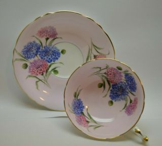 Vintage Paragon Teacup & Saucer Cornflower Double Warranted Pink