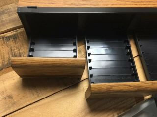 Vintage 3 Drawer 42 Audio Cassette Tape Storage Holder Organizer Faux Wood 5