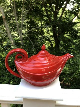 Vintage Hall’s Kitchenware Made In Usa Red Aladdin Teapot