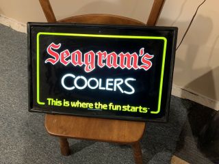 Vintage Seagrams Coolers Light Up Beer Sign This Is Where The Fun Starts