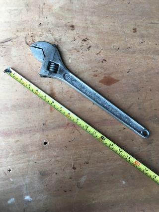 Vintage Blue Point (usa) 15” Adjustable Spanner Snap On Tools Corp Underlined Lo