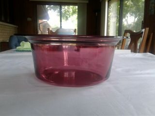 Vintage Visions Corning Ware Cranberry 3.  5 Qt Stockpot With Lid
