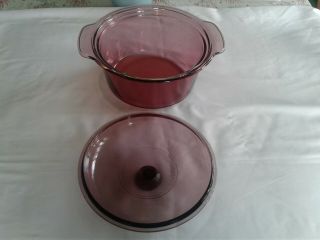 Vintage Visions Corning Ware Cranberry 3.  5 QT Stockpot with Lid 5