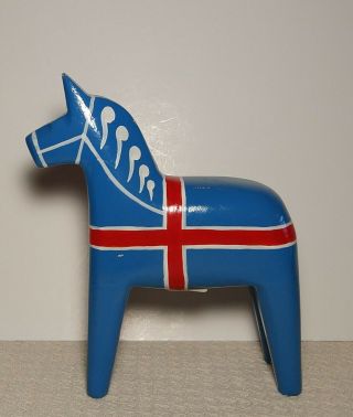 Vintage Danish Blue Wooded Horse Faroe Islands