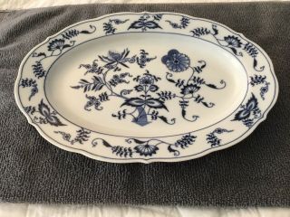 Vintage Blue Danube Japan Oval Serving Platter,  Ribbon Mark,  14 Inches