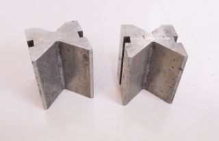 Vintage Machinist Toolmakers V Block Set 1 1/2 " X 1 1/4 " X 1 1/4 "