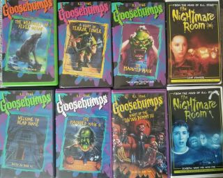 6 Goosebumps & 2 The Nightmare Room Vhs Clamshell Tapes Vintage 90 