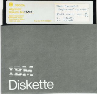 Ithistory (198x) Rare Dysan 360/2a Alignment Diskette (8 Inch)  Ibm Sleeve