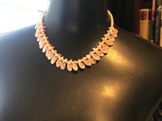 Vintage Modernist Conch Shell Beads Choker Necklace