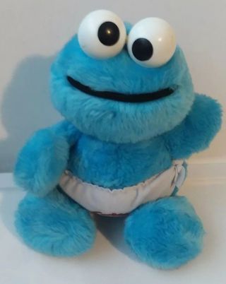 Vintage Hasbro Softies Sesame Street 12” Plush Baby Cookie Monster W/ Rattle M9