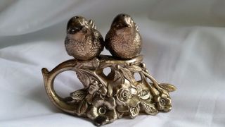 Vintage Silverplated Two Birds On Rose Salt & Pepper Shakers