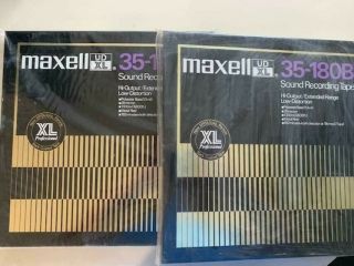 (2) Maxell Ud Xl 35 - 180b 10.  5 " Reel To Reel Tapes 1/4 "