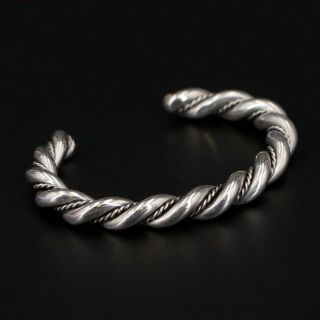 Vtg Sterling Silver - Navajo Braided Twisted Rope 6 " Cuff Bracelet - 48g