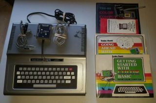 Radio Shack Trs - 80 Micro Color Computer Vintage Pc With Manuals