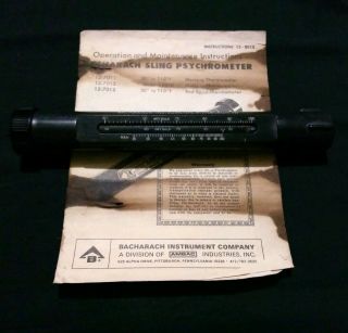 Vintage Bacharach Sling Psychrometer With Instructions
