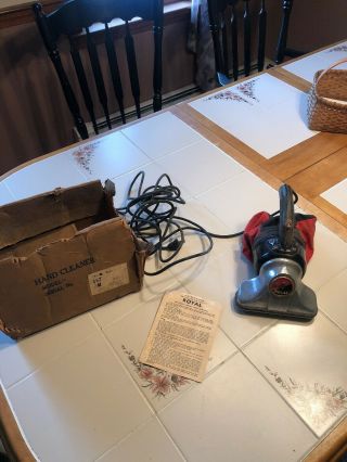 Vintage Royal Handheld Vacuum Cleaner Model 157 And Paperwork