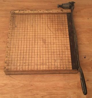 Vintage Wooden Burke And James Rexo No.  4 Paper Cutter 12x12