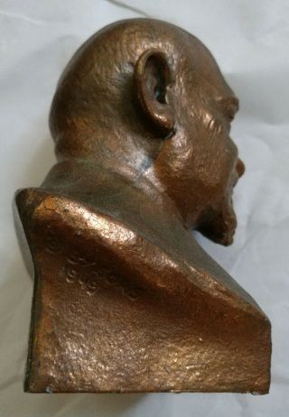 Vintage Bronze Bust of Chaim Weizmann First President of Israel 1949 Signed 2