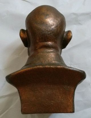 Vintage Bronze Bust of Chaim Weizmann First President of Israel 1949 Signed 4