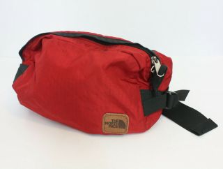 The North Face Waist Bag Fanny Pack Red Leather Label Vtg 90s
