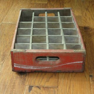 Coca - Cola vintage wooden 24 - bottle soda pop crate carrier box w/dividers 3