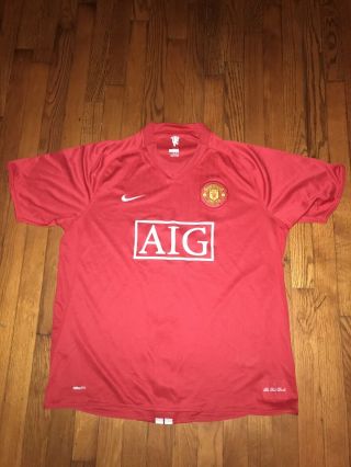Vintage Nike Manchester United 2007 - 2008 Home Football Shirt Jersey Size Xl Aig