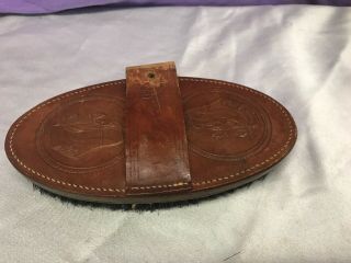 Vintage Tooled Leather Warranted Bristle Horse Brush 541