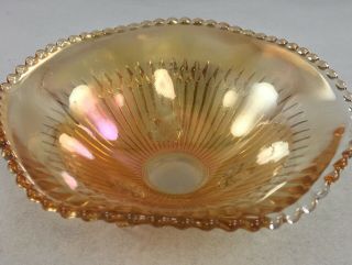 Vintage Peach Luster Carnival Glass Candy Dish Small Decorative Bowl