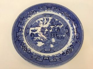 Vintage W.  Ridgway England Semi - China Blue Willow Dinner Plate,  10 " Diameter