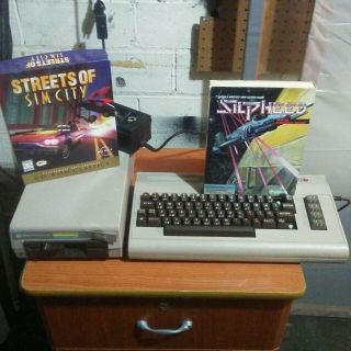 Commodore 64 Pc And 1541 Disk Drive With 2 Pc Games