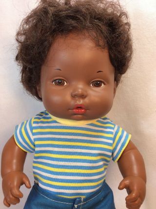 Vintage Mattel Baby Brother Tender Love Black Ethnic Toy Doll 1975