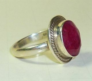 Vintage Sterling Silver 925 Pink Tourmaline Set Ring Size 7
