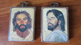 Vintage Concordia Publishing House Jesus Hanging Ornaments 1965/1974 Set Of Two