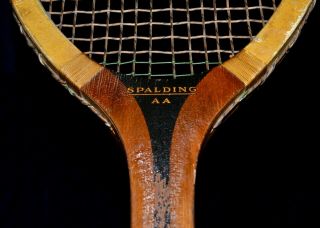 Vintage 1922 Wood Spalding Aa “autograph” Tennis Racket Deep Wide Grooves
